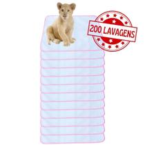 Kit com 12 Tapetes Adestradores de Alta Absorção 70x50 Branco com borda Rosa - 200 Lavagens Kit com 12 Tapetes Adestradores de Alta Absorção 70x50 Branco com borda Rosa - 200 Lavagens