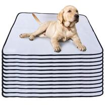 Kit com 12 Tapetes Higiênicos 100x70 Branco com borda Preta Laváveis para cães - Alta Absorção Kit com 12 Tapetes Higiênicos 100x70 Branco com borda Preta Laváveis para cães - Alta Absorção