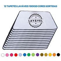 Kit com 12 Tapetes Higiênicos 100x70 Sortidos 200 Lavagens para cães - 3 Camadas - Alta Absorção