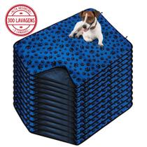 Kit com 12 Tapetinhos Alta Absorção para Pets 100x70 Patinha Azul - 300 Lavagens Ecológico Kit com 12 Tapetinhos Alta Absorção para Pets 100x70 Patinha Azul - 300 Lavagens Ecológico