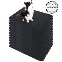 Kit com 12 Tapetinhos Alta Absorção para Pets 100x70 Preto - 200 Lavagens - Ecológico