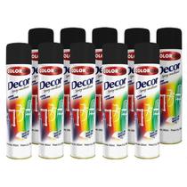 Kit com 12 Tinta Spray Preto Fosco Colorgin