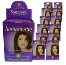 Kit com 12 Tinturas para Cabelo 4 Castanho Médio 1,55g - Tablet Santantonio