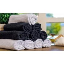 Kit com 12 toalhas de algodão para barbearia academia salão de beleza branca