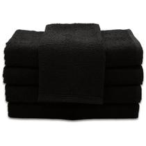 Kit com 12 Toalhas de Rosto Para Salão de Beleza Soft - 40x60cm - Preto