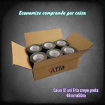Kit Com 12 Unidades de Fita Crepe 720 48mmX50m Preta Kit Com 12 Unidades de Fita Crepe 720 48mmX50m Preta