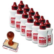Kit Com 12 Unidades De Tinta Para Carimbo Vermelha Alto Rendimento Kit Com 12 Unidades De Tinta Para Carimbo Vermelha Alto Rendimento