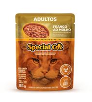 Kit com 12 unidades Ração Úmida Special Cat para Gatos Adultos Sabor Frango - 85g Cada