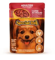 Kit com 12 Unidades Ração Úmida Special Dog Adultos Raças Pequenas Sabor Carne ao Molho - 100g cada