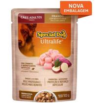 Kit com 12 Unidades Ração Úmida Special Dog Sachê para Cães Adultos Sabor Frango ao Molho-100g cada