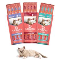 Kit Com 12 Unidades Sache Pure Tubos Creminho Origens 180g Petisco Mix De Sabores P/ Gatos Adultos