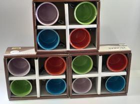 Kit com 12 xícaras colorida de café Porcelana Casita