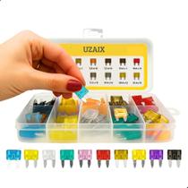 Kit com 120 Mini Fusíveis Automotivos 2A a 35A Compatível com Carros, Caminhonetes, Caminhões e Motos Inclui Estojo Organizador e Presilhas Alta