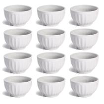 Kit com 12x Tigelas Cumbuca Porcelana Branca 310ml Sopas