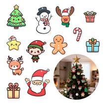Kit com 13 Enfeites de Natal em MDF Ornamentações para Árvore e Decoração Kit com 13 Enfeites de Natal em MDF Ornamentações para Árvore e Decoração