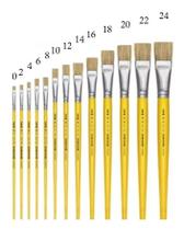 Kit Com 13 Pinceis Artesanato Chato 815 Cerda Natural Tigre