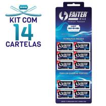 Kit Com 14 Cartelas De Lâmina De Barbear Faiter Black