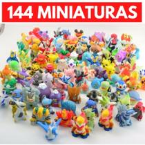 Kit Com 144 Bonecos Miniaturas Pokémon Sortidas 3cm + 3 Pokemons e 3 Pokebolas 5cm - amazing