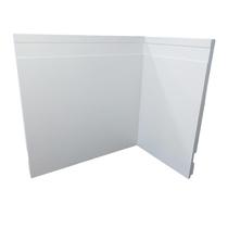Kit com 15 Barras de Rodapé de Poliestireno Frisado - Branco - 20cm de altura (20x1x240cm)
