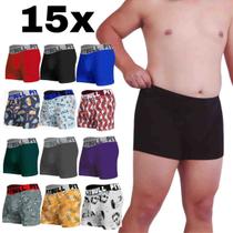 Kit Com 15 Cuecas Pitbull Plus Size Especial Masculina Boxer Adulto Atacado