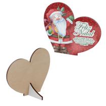Kit com 15 Enfeites de Natal em Formato de Coração Decoração em MDF para Mesa e Escritório