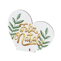 Kit com 15 Enfeites de Natal em Formato de Coração Decoração em MDF para Mesa e Escritório