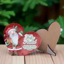 Kit com 15 Enfeites de Natal em Formato de Coração Decoração em MDF para Mesa e Escritório