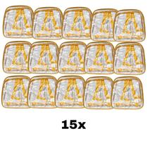 KIT COM 15 MINI mochila AMARELA infantil transparente escola