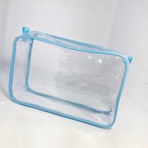 kit com 15 necessaire transparente e AZUL 23x15 kit com 15 necessaire transparente e AZUL 23x15