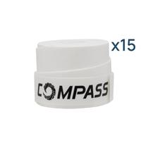 Kit com 15 Overgrip Compass Pro White