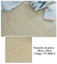 Kit Com 15 peças placa de piso autocolante adesivo 3D madeira amarelo YY-8826-3