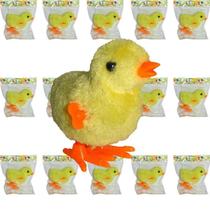 Kit com 15 Pintinhos ou Galinhos Amarelinho de Pelúcia a Corda