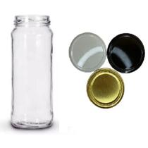 Kit com 15 potes de vidro 200ml opções cor de tampa preto, dourado ou branco Kit com 15 potes de vidro 200ml opções cor de tampa preto, dourado ou branco