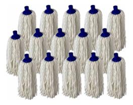 Kit Com 15 Refil Mop Esfregão Algodão Alta Absorção Limpeza Kit Com 15 Refil Mop Esfregão Algodão Alta Absorção Limpeza