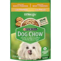 Kit com 15 unidades - Ração úmida Dog Chow adultos mini e peq frango sachê 100gr
