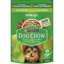 Kit com 15 unidades - Ração úmida Dog Chow cães filhotes carne sachê 100g