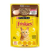 Kit com 15 unidades - Ração úmida Friskies adultos peru ao molho sachê 85g