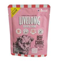 Kit com 15 unidades - Ração Úmida Livelong para Cães Carne 100gr