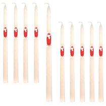 Kit com 15 Velas de CRISMA, de Sacramento, do Crismando, 29 cm, cônica com duas torções, branca. Utilizada na missa da igreja.