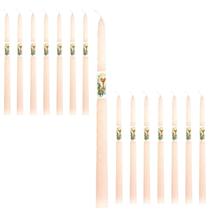 Kit com 15 Velas de EUCARISTIA, de Sacramento, de Primeira Comunhão, 29 cm, cônica com duas torções, branca. Utilizada na missa da igreja.