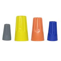 Kit Com 150 Unidades Conectores Cinza Azul Laranja e Amarelo Torção Isolado Elétrico Instalação Rosca Emenda Kit Com 150 Unidades Conectores Cinza Azul Laranja e Amarelo Torção Isolado Elétrico Instalação Rosca Emenda