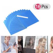 Kit Com 16 Adesivos Espelhado Quadrado 15x15cm Decorativo Kit Com 16 Adesivos Espelhado Quadrado 15x15cm Decorativo