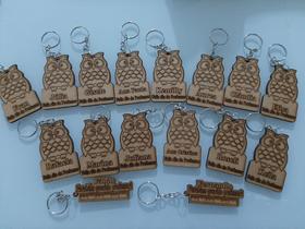 Kit com 16 chaveiros Feliz Dia dos Professores personalizado lembrancinha