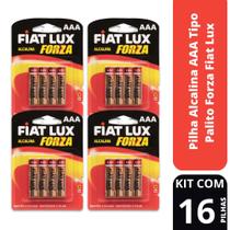 Kit com 16 Pilhas Alcalina AAA Palito Forza Fiat Lux
