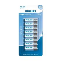 Kit com 16 pilhas alcalinas Philips AAA Palito 1.5V LR03