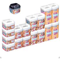 Kit Com 16 Potes Herméticos De Acrílico Com Trava Tamanhos Variados Kit Com 16 Potes Herméticos De Acrílico Com Trava Tamanhos Variados