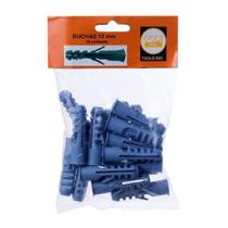 Kit Com 18 Bucha Plástica Azul Sem Parafuso Aba Anel 12Mm Kit Com 18 Bucha Plástica Azul Sem Parafuso Aba Anel 12Mm