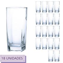 Kit com 18 Copos Luxo 320ml Texas Vidro Transparente Grosso Kit com 18 Copos Luxo 320ml Texas Vidro Transparente Grosso