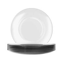 Kit com 18 Pratos Rasos de Vidro Transparente Duralex Nadir