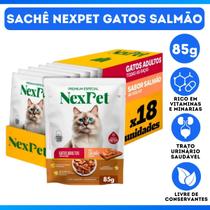 Kit Com 18 Unidades Sachê Para Gatos Nexpet - Salmão Kit Com 18 Unidades Sachê Para Gatos Nexpet - Salmão